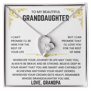To My Granddaughter - I'll Love You For The Rest of Mine - Necklace