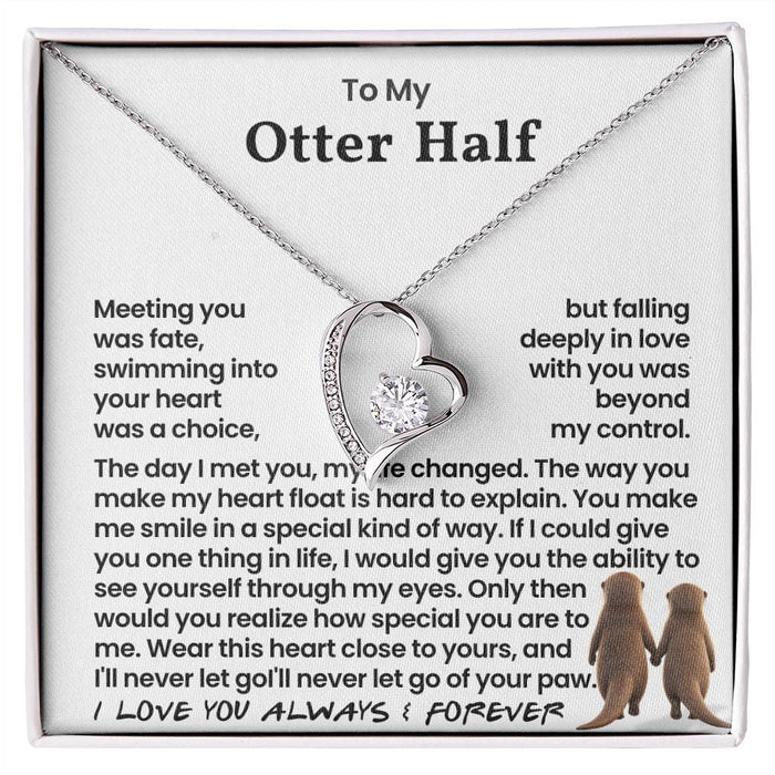 To My Otter Half - Romantic Gift for Her - Necklace Gift Set