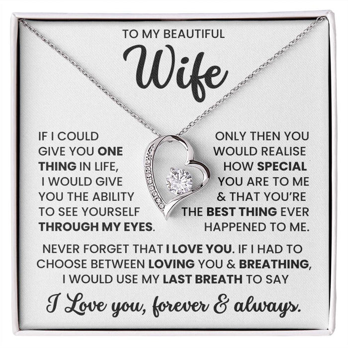 To My Beautiful Wife – Timeless Necklace Jewellery Gift | For Love, Anniversary & Special Moments