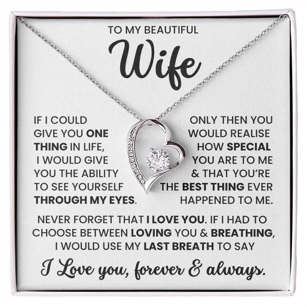 To My Beautiful Wife – Timeless Necklace Jewellery Gift | For Love, Anniversary & Special Moments