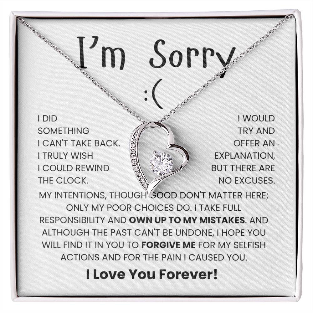 I'm Sorry Necklace For Her- Meaningful Sorry Gift