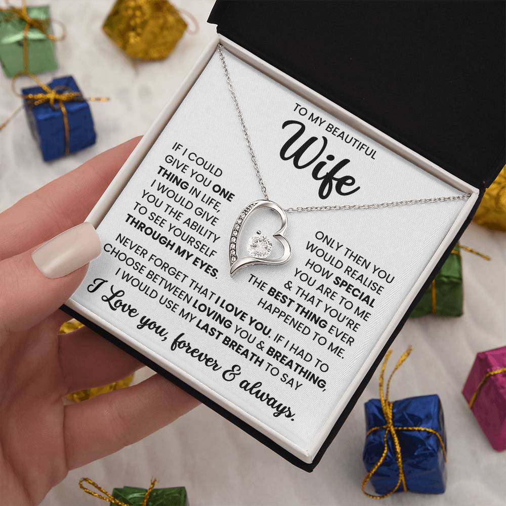 To My Beautiful Wife – Timeless Necklace Jewellery Gift | For Love, Anniversary & Special Moments