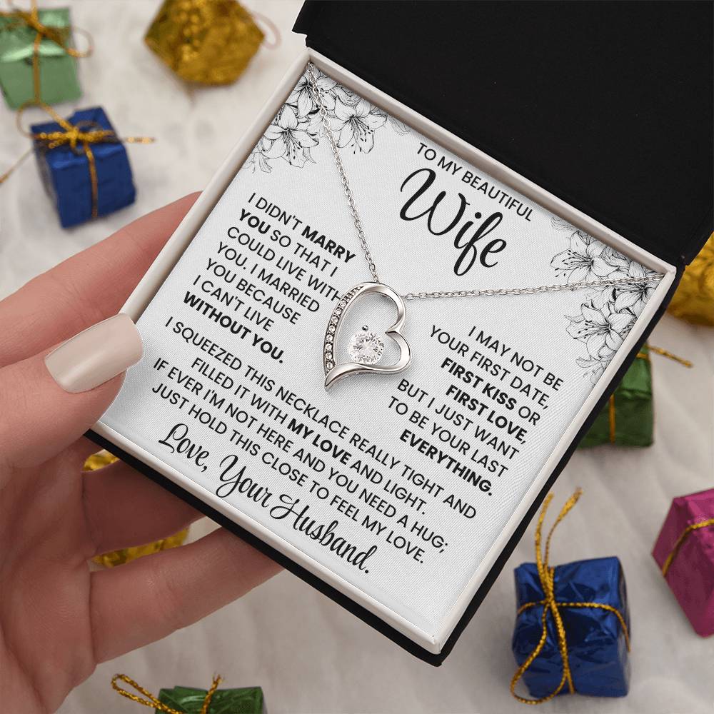 To My Beautiful Wife – Elegant Necklace Gift Set | Romantic Jewellery for Wife