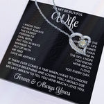 To My  Beautiful Wife – Heart Pendant Necklace Gift Box | Perfect for Her