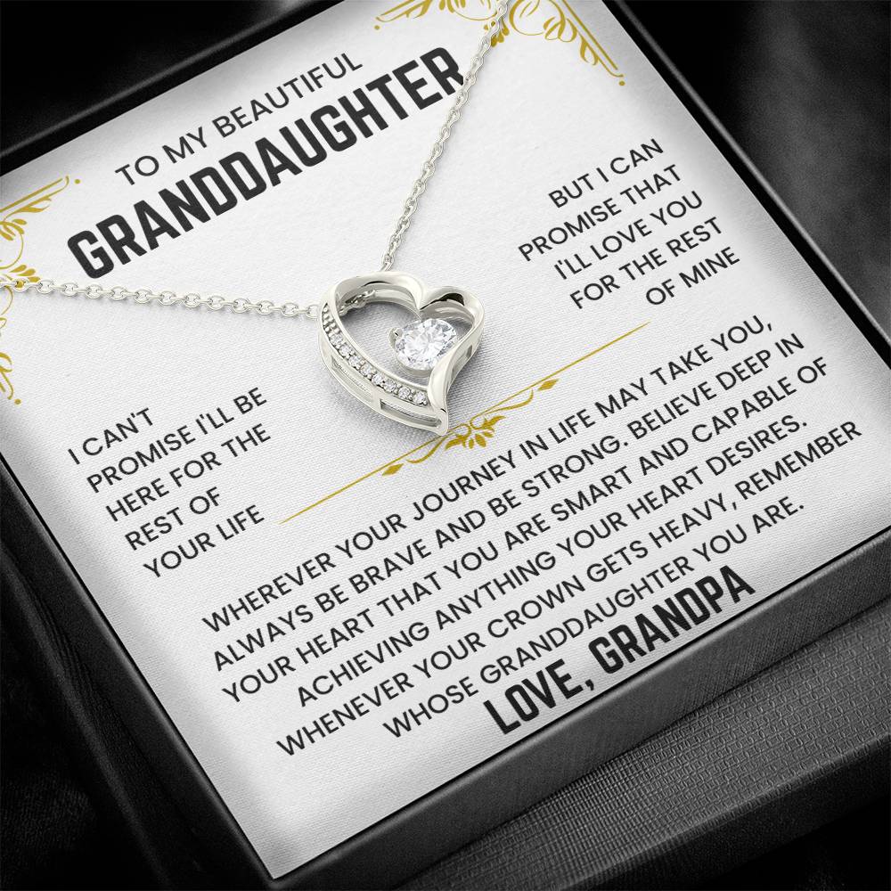To My Granddaughter - I'll Love You For The Rest of Mine - Necklace