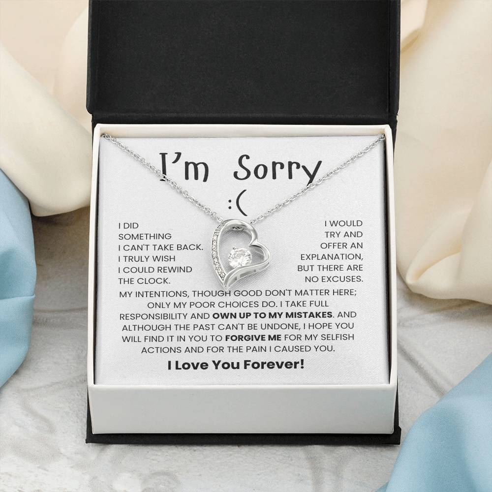 I'm Sorry Necklace For Her- Meaningful Sorry Gift