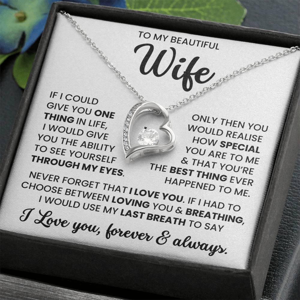 To My Beautiful Wife – Timeless Necklace Jewellery Gift | For Love, Anniversary & Special Moments