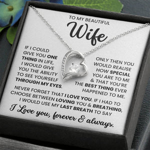 To My Beautiful Wife – Timeless Necklace Jewellery Gift | For Love, Anniversary & Special Moments