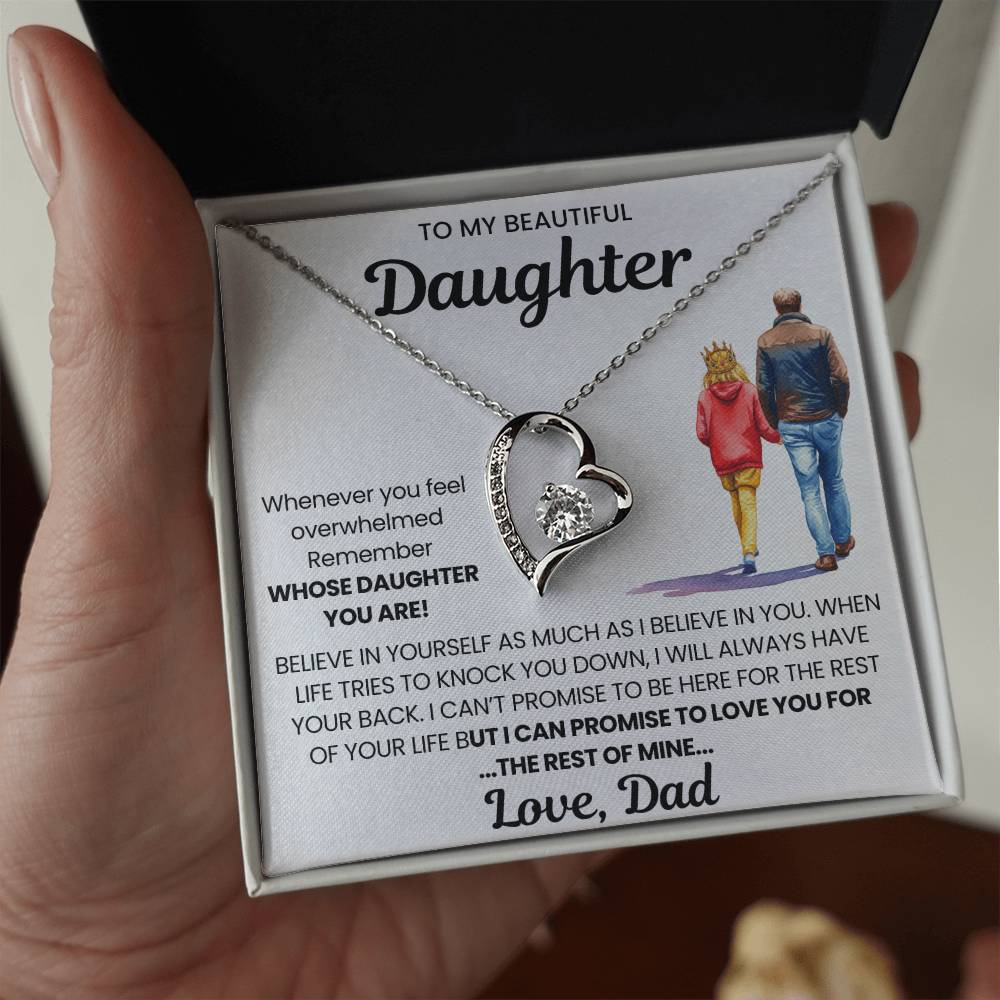 To My Beautiful Daughter - I Will Love You for The Rest of Mine- Necklace