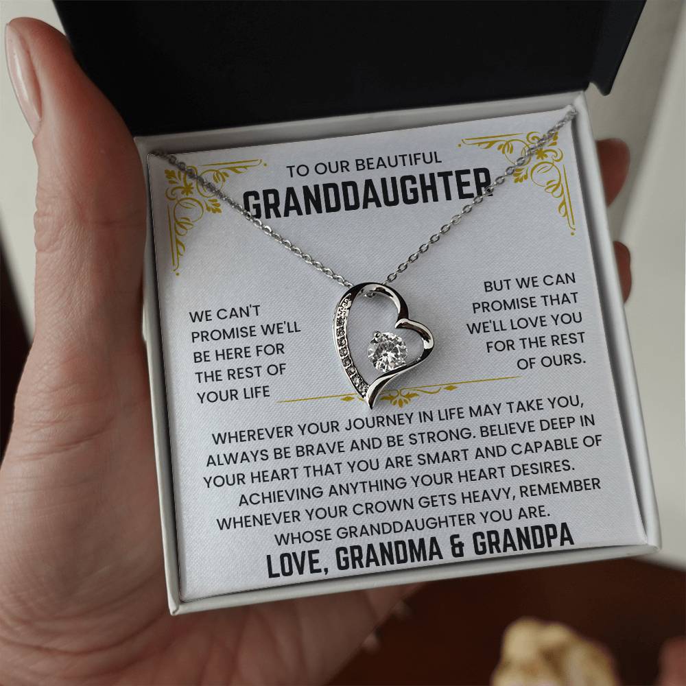 To Our Granddaughter - We'll Love You For The Rest of Mine - Necklace