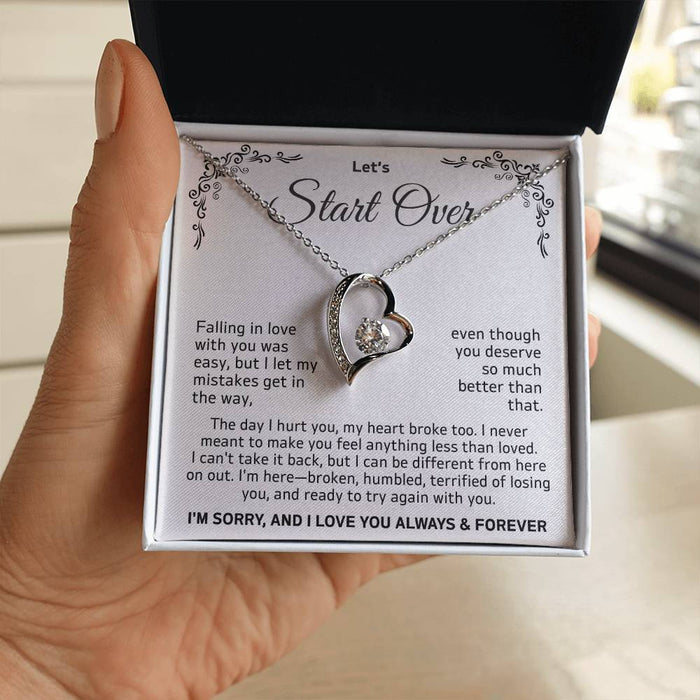 Let's Start Over Necklace For Her- Meaningful Sorry Gift