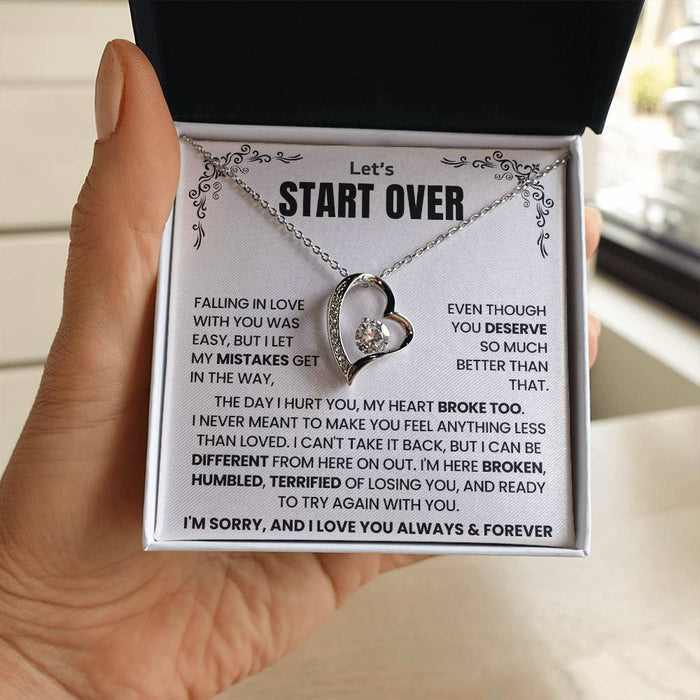 Let's Start Over Forever Love Necklace For Her- Meaningful Sorry Gift for Her