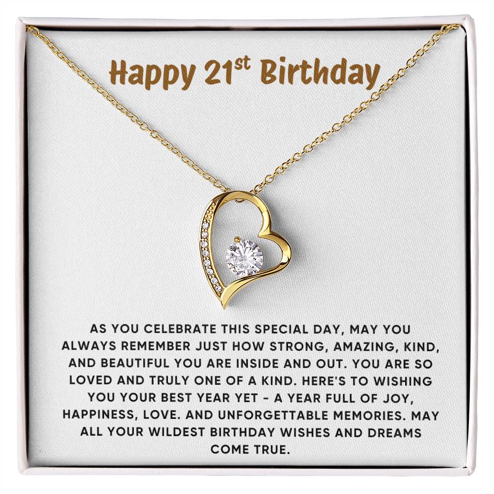 Happy 21st Birthday Gift for Her - Necklace