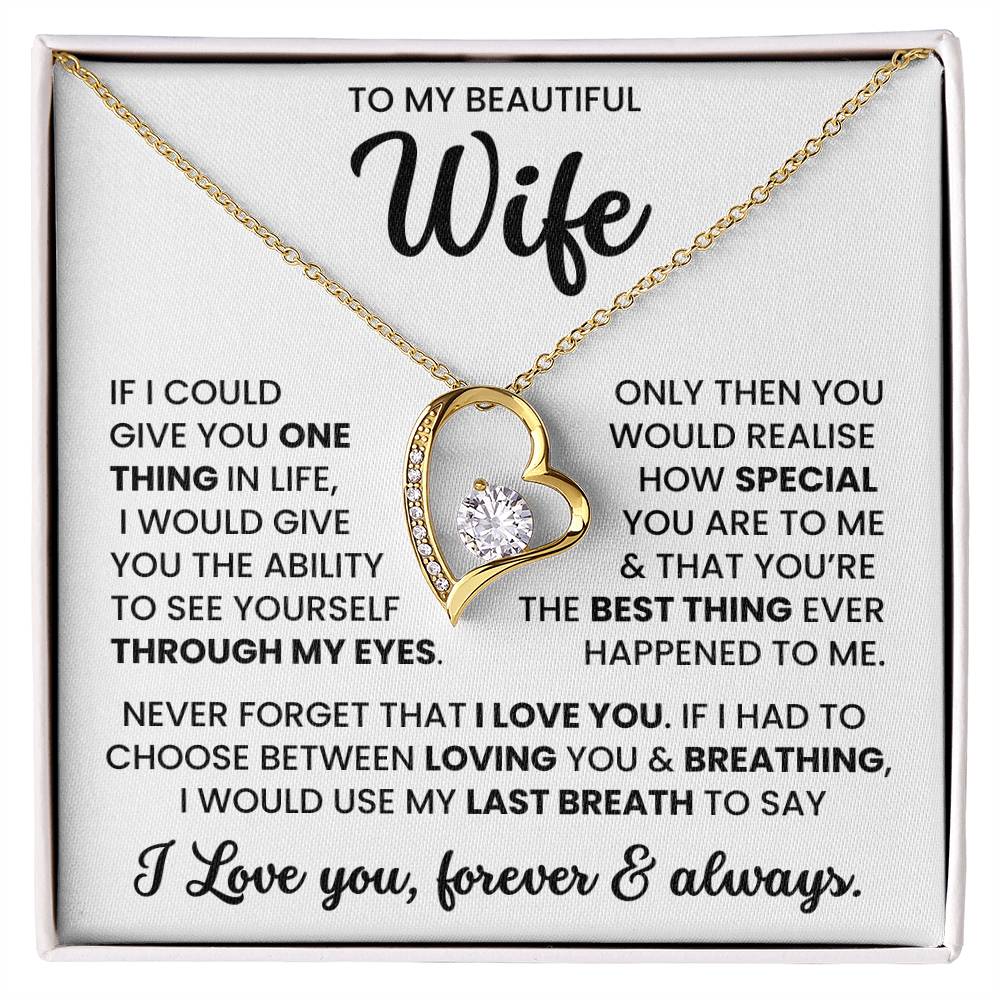 To My Beautiful Wife – Timeless Necklace Jewellery Gift | For Love, Anniversary & Special Moments