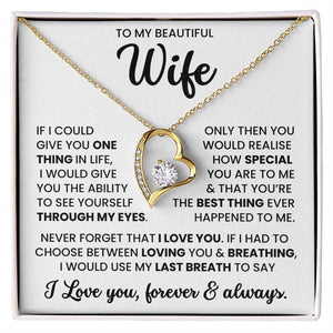 To My Beautiful Wife – Timeless Necklace Jewellery Gift | For Love, Anniversary & Special Moments