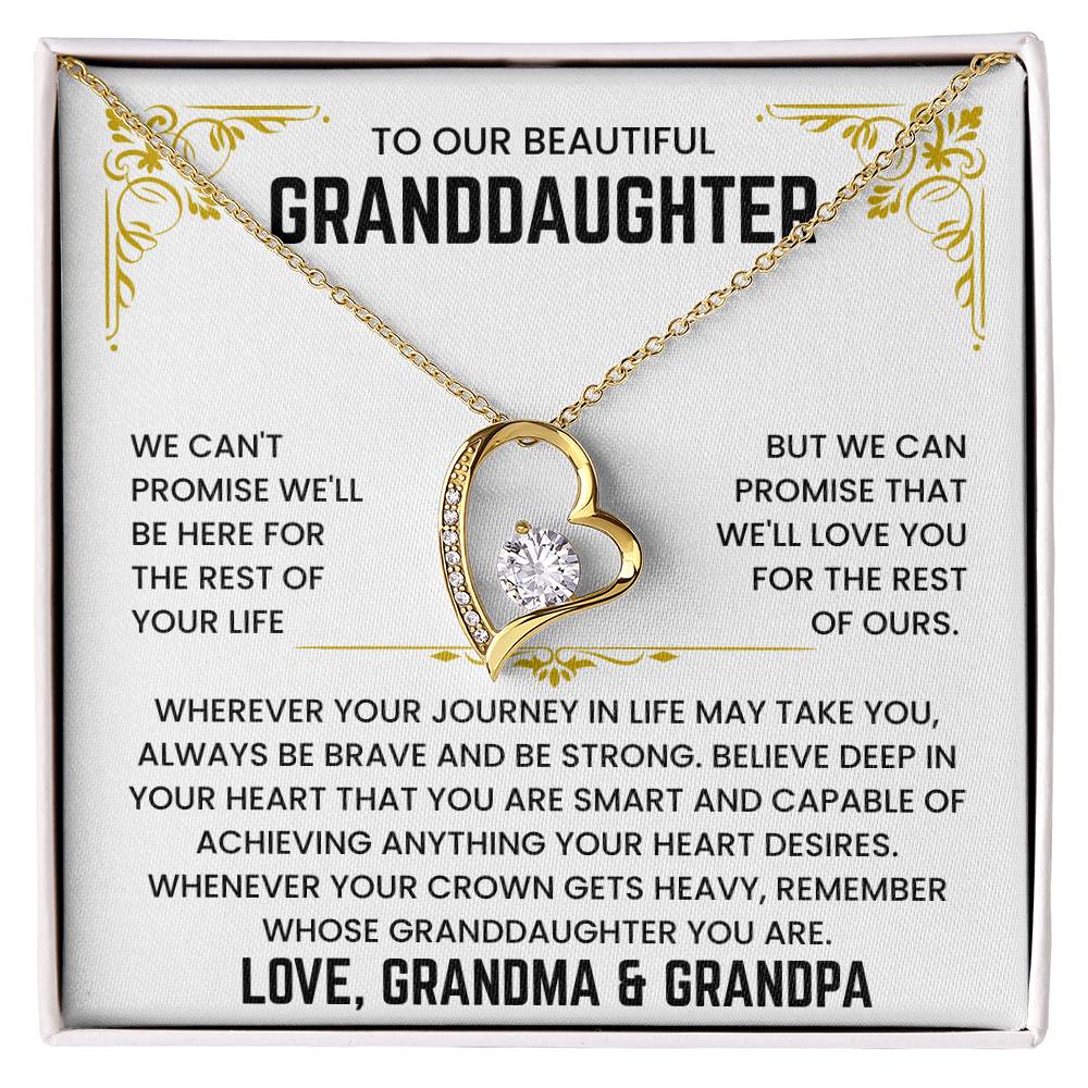 To Our Granddaughter - We'll Love You For The Rest of Mine - Necklace