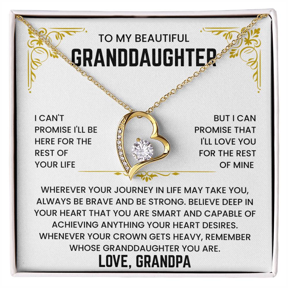 To My Granddaughter - I'll Love You For The Rest of Mine - Necklace