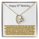 Happy 12th Birthday Gift for Her - Necklace