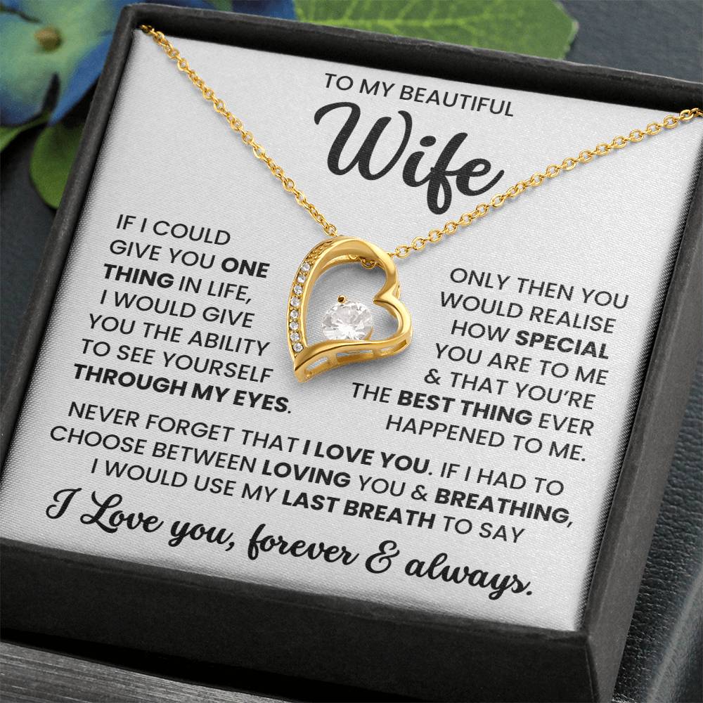 To My Beautiful Wife – Timeless Necklace Jewellery Gift | For Love, Anniversary & Special Moments