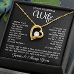 To My  Beautiful Wife – Heart Pendant Necklace Gift Box | Perfect for Her