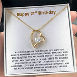 Happy 21st Birthday Gift for Her - Necklace