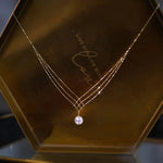 Elegant Natural Water Pearl Necklace-14k White Gold & 18k Gold Plated - luxoz