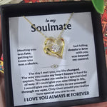To My Soulmate- Double Heart Necklace- Represents The Bond With Her