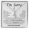 I Am Sorry - Necklace Gift For Her - With A Meaningful Message - luxoz