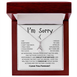 I Am Sorry - Necklace Gift For Her - With A Meaningful Message - luxoz