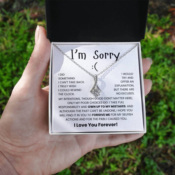 I Am Sorry- Necklace Gift For Her-With A Meaningful Message