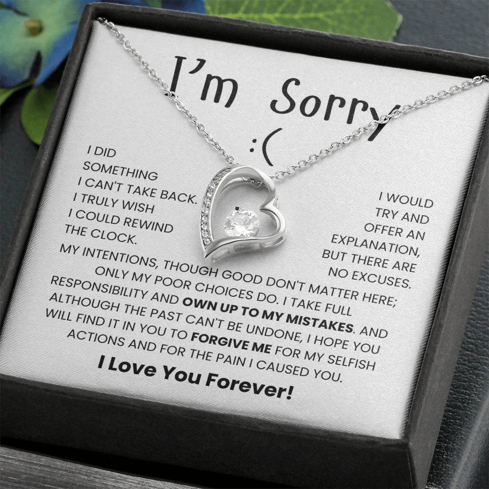 I'm Sorry Necklace For Her - Meaningful Sorry Gift - luxoz