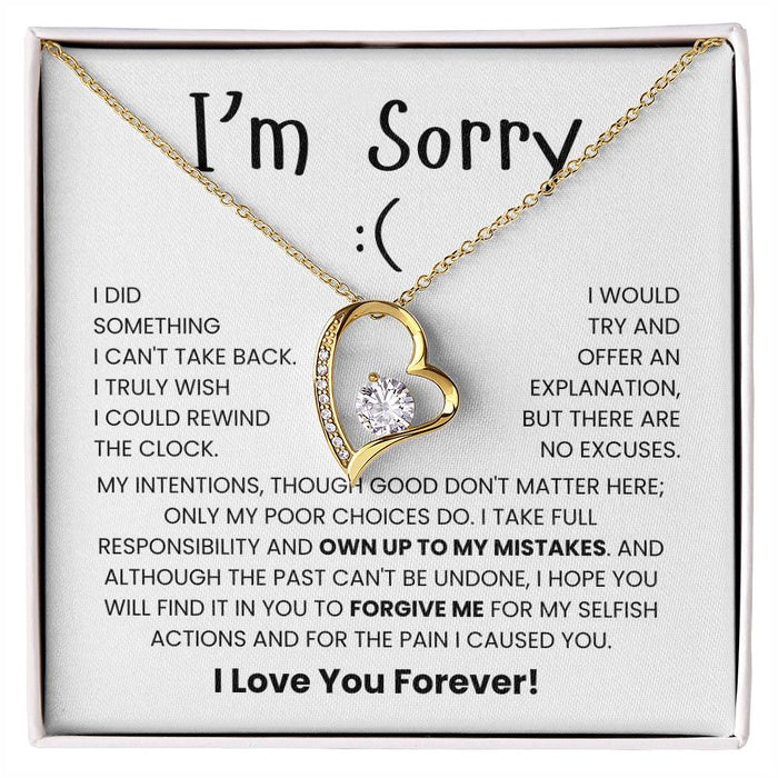 I'm Sorry Necklace For Her- Meaningful Sorry Gift