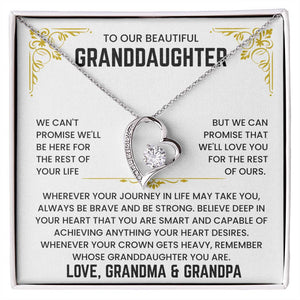 To Granddaughter-Forever Love Necklace-Gift That She Will Cherish Forever