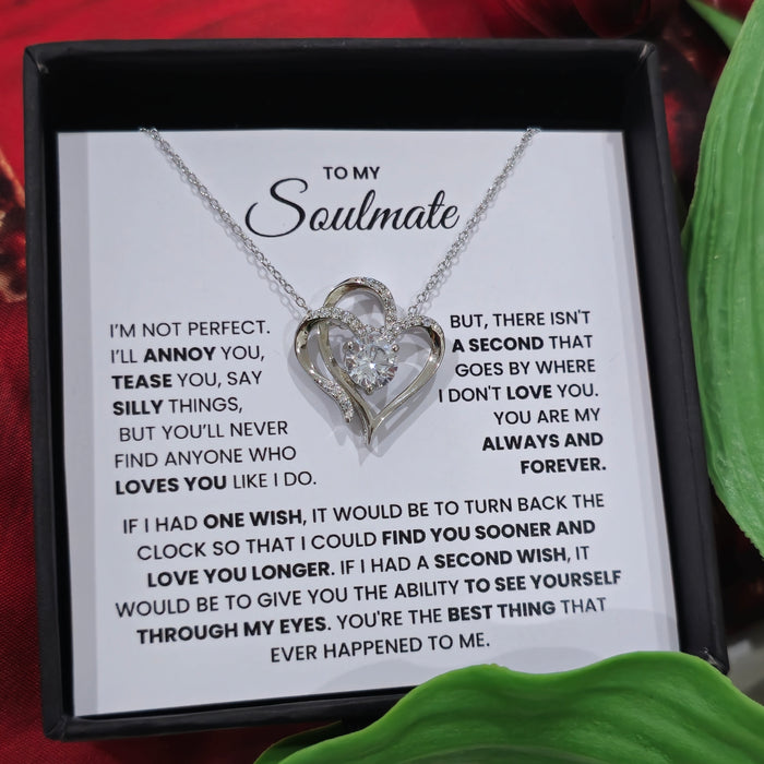 Soulmate- S925 Sterling Silver Necklace- Love You Forever