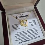 To My Soulmate- Double Heart Necklace- Represents The Bond With Her