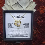 To My Soulmate- Double Heart Necklace- Represents The Bond With Her