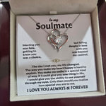 To My Soulmate- Double Heart Necklace- Represents The Bond With Her
