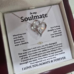 To My Soulmate- Double Heart Necklace- Represents The Bond With Her