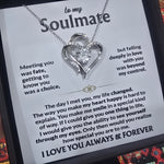 To My Soulmate- Double Heart Necklace- Represents The Bond With Her