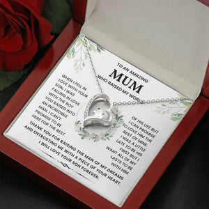 To An Amazing Mum Who Raised My World - Gift for BF Mum and MIL - Boyfriend Mum Necklace - luxoz