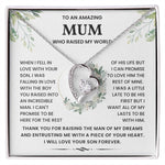 To An Amazing Mum Who Raised My World - Gift for BF Mum and MIL - Boyfriend Mum Necklace - luxoz