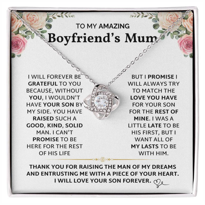 To My Amazing Boyfriend's Mum-Loveknot Necklace-I Was A Little Late