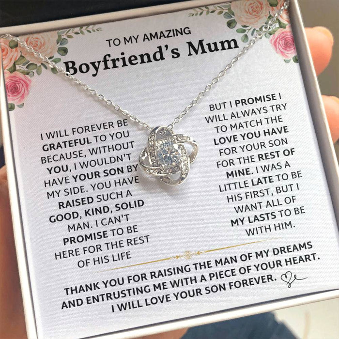 To My Amazing Boyfriend's Mum-Loveknot Necklace-I Was A Little Late