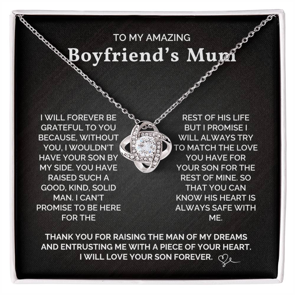 To My Amazing Boyfriend's Mum - Loveknot Necklace - I Will Love Your Son - luxoz