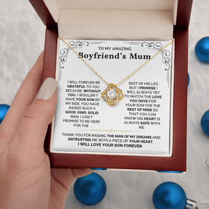 To My Amazing Boyfriend's Mum - Loveknot Necklace - I Will Love Your Son Forever - luxoz