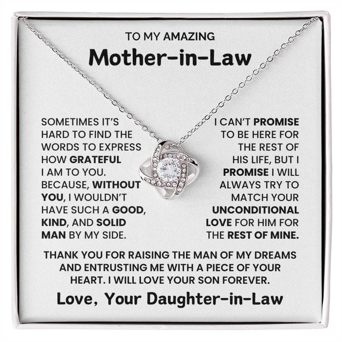 To My Amazing Mother In Law - I Am Forever Grateful To You - Necklace