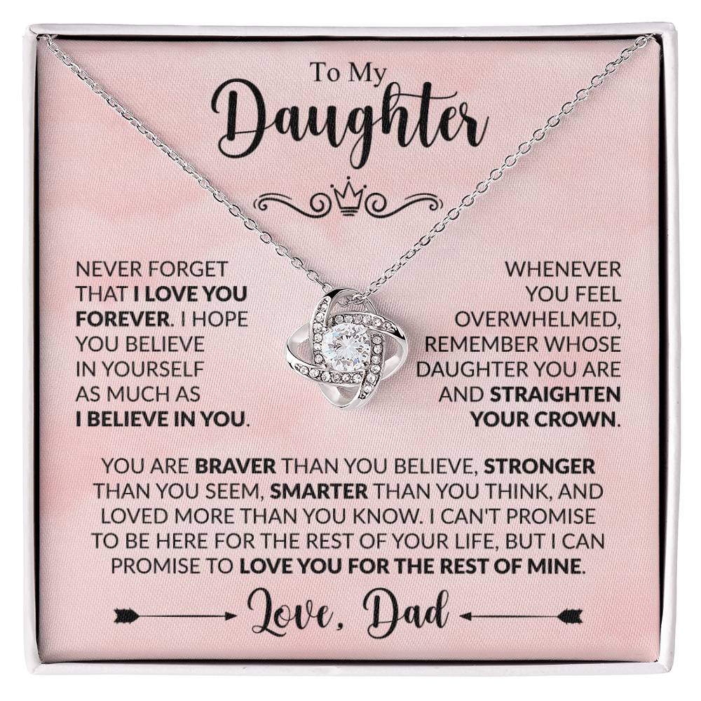 To My Beautiful Daughter - Forever Necklace - Never Forget That I Love You - luxoz