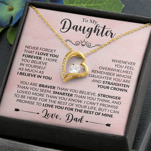 To My Beautiful Daughter - Forever Necklace - Never Forget That I Love You - luxoz