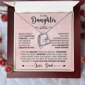 To My Beautiful Daughter - Forever Necklace - Never Forget That I Love You - luxoz