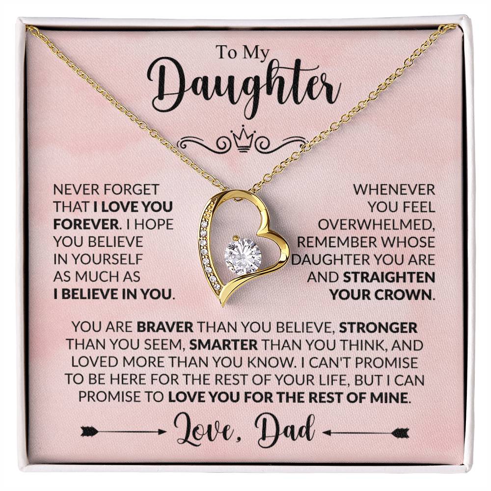 To My Beautiful Daughter - Forever Necklace - Never Forget That I Love You - luxoz